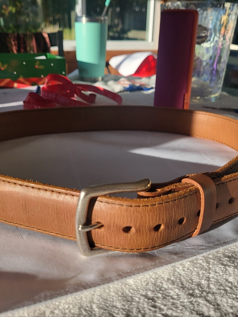 Saddleback Tan Leather Men's Belt - Made In Old Mexico Sz 38